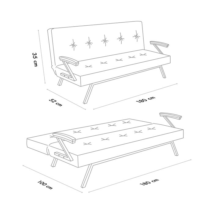 Atelier Del Sofa Sofá-Cama de 3 Plazas Verde Petróleo Atelier Del Sofa Sofá-Cama de 3 Plazas Verde Petróleo